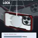 RAPTIC Shield Magnetic for iPhone 15 Pro Case, Compatible with MagSafe, Shockproof Protective Clear Case, Military Grade 10ft Drop Tested, Durable Aluminum Frame, 6.1 inch, Red
