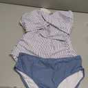 B2prity Women's Ruched Tankini Swimsuits V Neck Wrap Tie Back Two Pieces Bathing Suit Tummy Control Swimwear,L