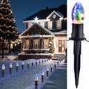 C9 Christmas Pathway Lights Outdoor - 24.2FT 20 LED Christmas Lights with Stakes, Waterproof Connectable Walkway String Lights for Outside Yard Sidewalk Driveway Christmas Decorations