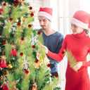 Norme 24 Pcs 18" Lime Green Curly Tree Picks Christmas Stems Picks Stems Christmas Tree Topper for Xmas Wreath, Garland, Vase Fillers, DIY Craft Decor Home Decoration(Red Ball)