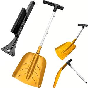 ARTIPOLY Snow Shovel, 3540'' Extendable Collapsible Aluminum DGrip Handle Snow Removal for Home Garden Car Emergency Camping Planting Orange