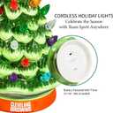 NFL Cleveland Browns Ceramic Christmas Trees That Light Up | 8" LED Vintage Christmas Tree | Officially Licensed Team Logo | Tabletop Decorations for Home