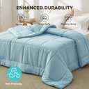 Bedsure Comforter Duvet Insert - Quilted Comforters Queen Size, All Season Duvet, GentleSoft Down Alternative Bedding, with 8 Tabs, Gifts for Women/Men, Light Spa Blue, Queen 88 x 88 Inches