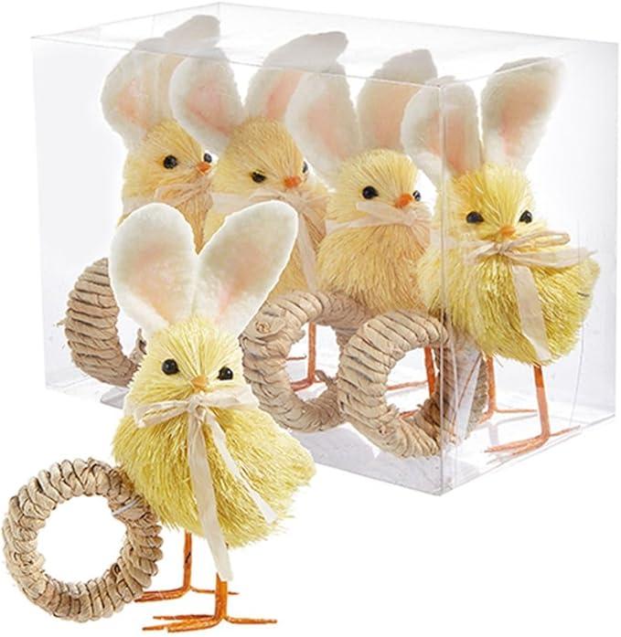 RAZ Imports Box of Chick Napkin Rings, 6 inches