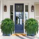 Livole 2 Pcs 67" Fake Ferns Large Artificial Plants Outdoor, Artificial Ferns for Outdoors Large Faux Boston Fern with 99 Branches Realistic UV Resistant for Planter Home Garden Porch Hanging Decor