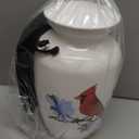 Adult Urn for Human Ashes, Red Cardinal Cremation Urn, White Funeral Urn, Decorative Urn, Large Memorial Urn with Velvet Bag, up to 200 Lbs Capacity