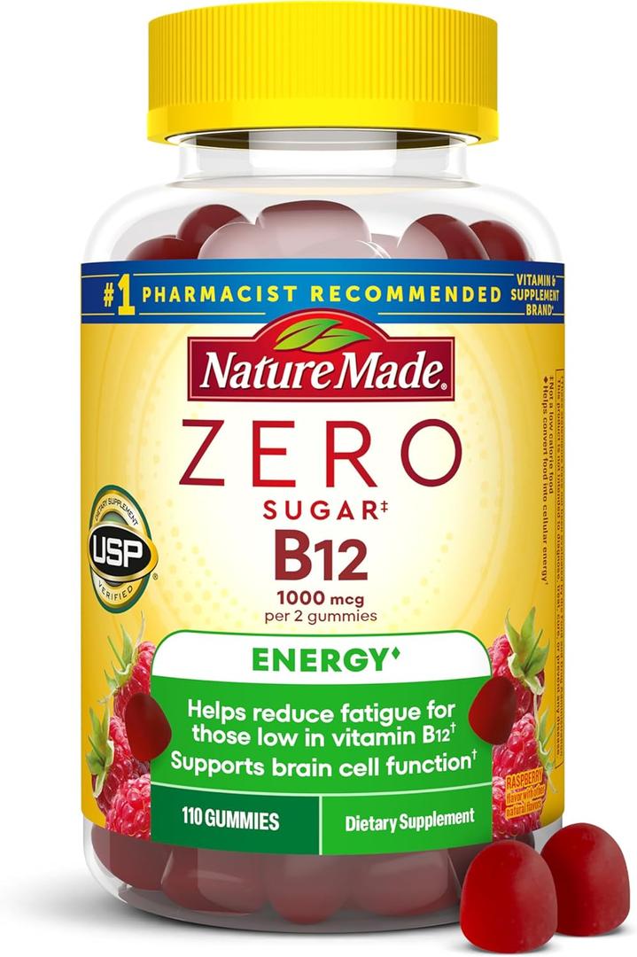 Nature Made Zero Sugar Vitamin B12 1000 mcg per Serving, 110 Gummies