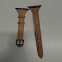 WFEAGL Leather Bands Compatible with Apple Watch Band 42mm(Series 3 2 1) 44mm 45mm 46mm 49mm Women, Top Grain Leather Strap Slim Thin Replacement Wristband for iWatch Ultra SE 3 2 1 Series 11 10 9 8 7 6 5 4 3 2 1 (Brown/Black)