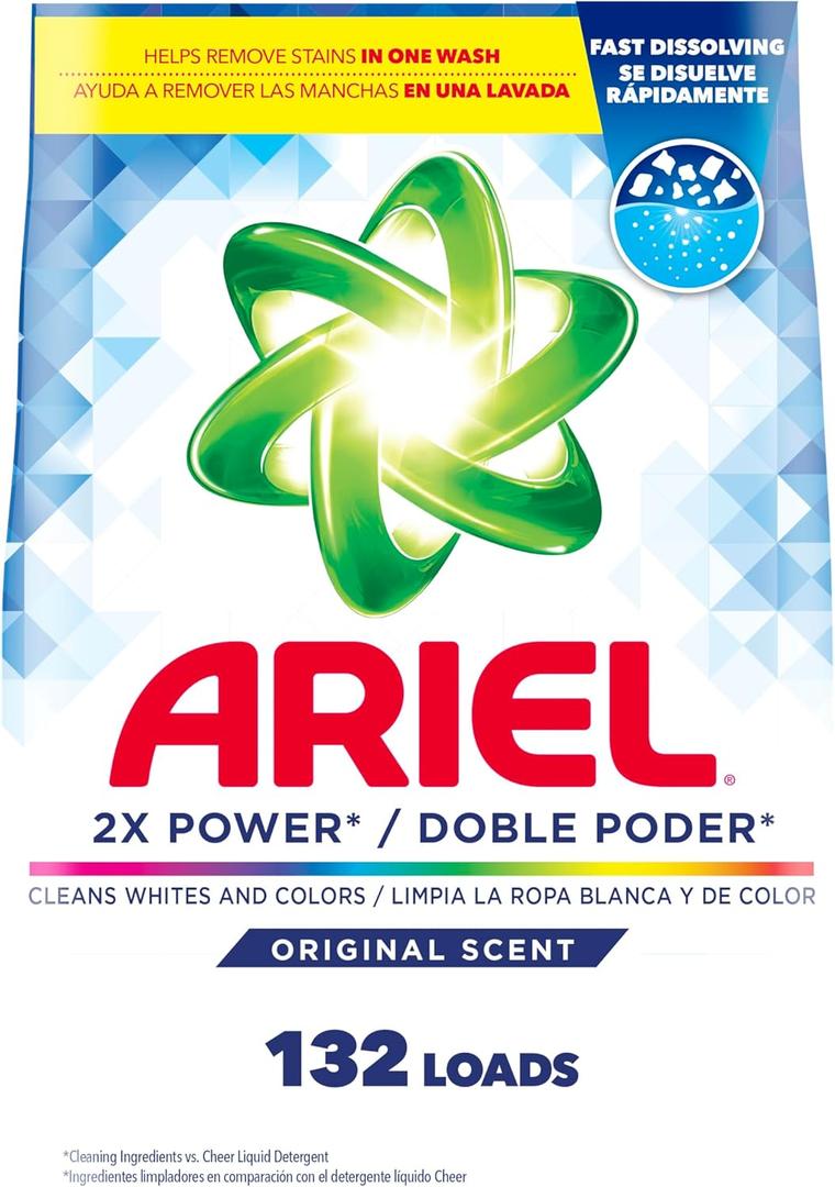 Ariel Powder Laundry Detergent, Original Scent, 211 oz, 132 Loads
