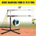 PLAYAPUT Baseball Softball Swing Trainer with 5 Power Bands,Auto Reset Baseball Training Equipment,Baseball Hitting Trainer,Height Adjustable 31-47 inches Softball Swing Trainer Improve Power,Speed