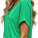 T Shirts Short Sleeve V-Neck Tees Womens Tops Beach Vacation Fashion Clothes 2026 Casual Summer Spring Fall Outfits, XL