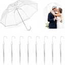 8 Pack Clear Bubble Umbrella, Clear Umbrella Wedding, Wind And Rainproof