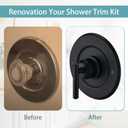 Replacement for Moen Posi-Temp Valve Only Shower Faucet Trim Kit (Valve& Catridge Not Inclued), Volume and Temperature Control Level Handle, Matte Black