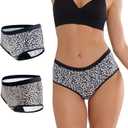 Washable Incontinence Underwear for Women Absorbent Leak Proof Hipster Postpartum Panties (2 Pack) (XL)