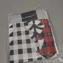 Ganeen 3 Piece Christmas Kitchen Curtain Set Kitchen Window Tier Curtains and Valance Buffalo Plaid Curtains Black and White Curtain Polyester Farmhouse Christmas Decoration (Tree)