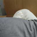 FurHaven Round Orthopedic Dog Bed for Large Dogs, Egg Crate with a Solid Orthopedic Foam Base with Attached Blanket Hood and Removable Washable Cover, Large, Sherpa & Suede Snuggery, Gray