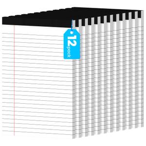 12pcs Small Note Pads, White Notepads 5x8 College Ruled Notebook, Writing Pads 5 x 8, Legal Pads, Pad Paper Perforate Notebooks for Work, Message, School, Office Supplies,30 Sheets/Pack