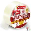 XFasten Clear Window Sealing Tape, 2 Inch x 30 Yards (50.8 mm x 27.4 m), Clear Sealing Film for Draughts Insulation, No Residue (Pack of 2)