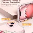GVIEWIN for iPhone 15 Plus Case Floral, with Screen Protector&Camera Lens Protector,[Non Yellowing] Soft Shockproof Clear Phone Protective Cover for Women, Flower Pattern Design 6.7" (Alcea/Red)
