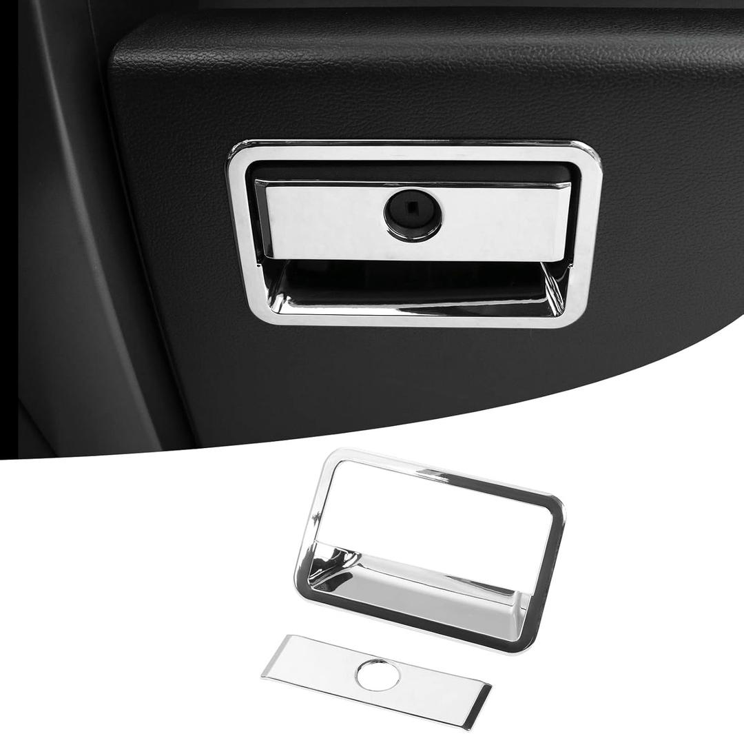 for F150 Glove Box Latch Handle Cover Trim Compatible with Ford F150 2015-2020 Chrome Interior Accessories
