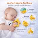 Baby Silicone Teething Ring Teether Gift Set for Boys and Girls Over 3 Months Soothes Gums Fits Small Hands Ergonomic Design Set of 4 Toys Ideal Gift Box BPA Free