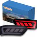 2PCS LED Rear Bumper Reflector Lamp for Jeep Grand Cherokee 2012-2021 Compass 2011-2017 Dodge Journey 2011-2017, Tail Lamps with Red DRL & Turn Signal Light & Brake Light (Smoked Lens)