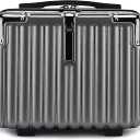 Mini Suitcase Hard Shell Makeup Bag Travel Cosmetic Case Portable Makeup Luggage with Shoulder Strap for Women Dark Grey