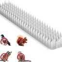 Touri 24 Pack Clear Transparent PVC Bird Spike Strips for Outside Fences and Roofs to Keep Birds, Pigeons, Cats, Squirrels, Raccoons Away and Keep Birds from Building Nest