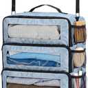 Back to School Hanging Suitcase Organizer Gray 4 Layer Dorm Room Clothes Storage Bag with Adjustable Hook Pack Hang Travel Organizer for College Dorms, Gray