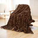 UKELER Leopard Throw Blanket 50''x60'', 560 GSM Double Sided Faux Fur Blankets and Throws for Bed Sofa Travel and Camping, Super Soft Cozy Fluffy Plush Blanket, Cheetah Print Blankets for All Seasons