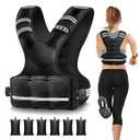 HEETA Adjustable Weighted Vest for Women Men, 10-18lbs Body Weight Vest Exercise Set with 6 Ironsand Weights & Reflective Strips for Walking Running Workout Cardio Strength Training