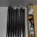 YaFex Heavy Duty Curtain Rods 32-150 Inch, 1 Inch Adjustable Black Curtain Rod for Windows, Extra Long Window Treatment Rods with Aluminium Finials, Easy Installation