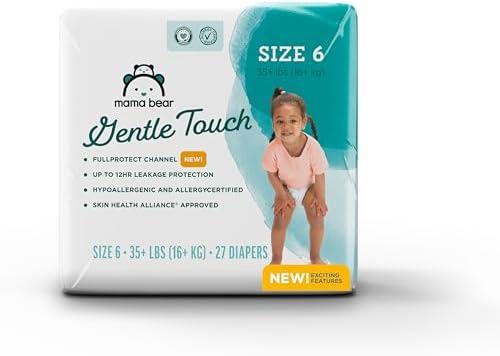 Amazon Brand - Mama Bear Gentle Touch Diapers, Size 6, 27 Count Pack Of 4