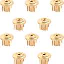 Brass Wood Deck Anchor Kit for Pool Safety Cover Heavy Duty Anchor with Collar & 4 Screws for In-Ground Swimming Pool Mesh & Winter Covers (Wood Deck Only) - Pack of 10