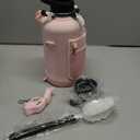 Insulated Water Bottle | Thickened Stainless Steel Vacuum Metal | Portable Sports Half Gallon Large Water Jug for Gym and Hiking with Straw, Carrier Bag, Handle Strap | BPA-Free 64 oz (Pink)