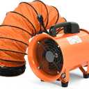 DWVO 8 Inch Utility Blower Exhaust Fan, Extractor Fans High Velocity, Portable Ventilation Fan with 16FT (5M) Ventilator Duct Hose for Industrial Use, Paint Booths, and Workshops