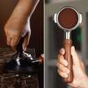 58mm Espresso Tamper, SANTOW Barista Coffee Tamper with Flat Stainless Steel Base  Professional Espresso Hand Tamper