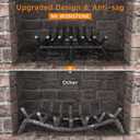 Mr IRONSTONE Fireplace Grate 24 inch Solid Steel Heavy Duty Firewood Log Burning Rack Fire Grates for Outdoor Kindling Tools Pit Indoor Fireplace Log Holder Wrought Iron Wood Stove