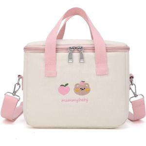 Dreamfocus Cute Insulated Lunch Bag for Girls, Large Capacity, Handle and Strap, Kawaii Lunch Box for Kids Teen Women Work School Gifts