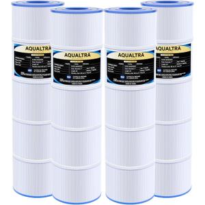 AQUALTRA Pool Filter Compatible with CCP420, PCC105-PAK4, C-7471, FC-1977, 178584, 160301, FC-6470, R173576, 105 sq. ft., 26" x 7" 4 Pack