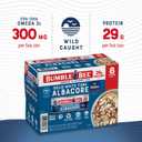 Bumble Bee Solid White Albacore Tuna in Water, 5 oz Can (Pack of 8) - Wild Caught Tuna - 29g Protein per Serving, High in Omega-3s - Non-GMO Project Verified, Gluten Free, Kosher (EXP 03/23/29)