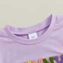 Toddler Baby Girl Boy Easter Clothes Bunny Shirt Short Sleeve Rabbit Embroidery Top Kids Easter Summer Outfit (Purple) 90