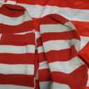 4PCS, Red and White Striped Shirt Adult Women Costume Shirt Glasses and Hat Socks Suit for Halloween Party., XL