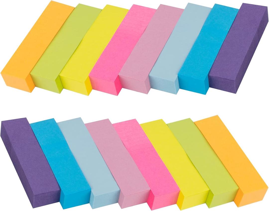 4000 Sheets Index Tabs - 0.6 x 2in Page Markers, Small Self-Stick Note Pads, Bright Colors Page Flags Sticky Index Tabs, 40 Pack Sticky Notes for Office, Home & School (8 Colours)