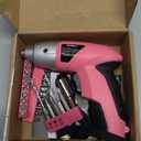 Hi-Spec Small Electric Screwdriver, Mini Drill Set, Rechargeable 3.6V Cordless Screwdriver with 26 Driver Bits, Power Tool for Small Projects & Home Use, Pink