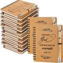 Kosiz 60 Pcs/30 Set Christian Gifts Bulk Include Spiral Notebook and Bible Ballpoint Pen Christian Notebook Religious Prayer Journal Christmas Church Gift for Women Men Pastor Sunday School Teacher (Brown)
