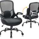 HYLONE Big and Tall 400lbs Heavy Duty Office Chair, 5" Thickened Seat Ergonomic Desk Chair with Adjustable Armrests, Home Office Computer Chairs for Long Hours Mesh Executive Chair(Black)
