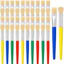 48 Pcs Paint Brushes for Kids Bulk Paintbrushes Set Large Chubby Round and Flat Brushes for Acrylic Painting Oil Watercolor Washable Paint