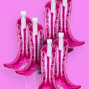 2 x HOUSE OF PARTY Cowgirl Boot Balloons 6 Pcs - 30 Inch Pink Boot Foil Balloon for Last Rodeo Bachelorette Party Decorations, Cowgirl Balloons for Western Themed Birthday Party Decorations Supplies
