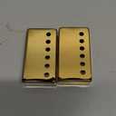 Dopro Set of 2 Metal Humbucker Guitar Pickup Cover Brass Humbucker Pickup Covers 49.2mm/52mm Pole Spacing Gold